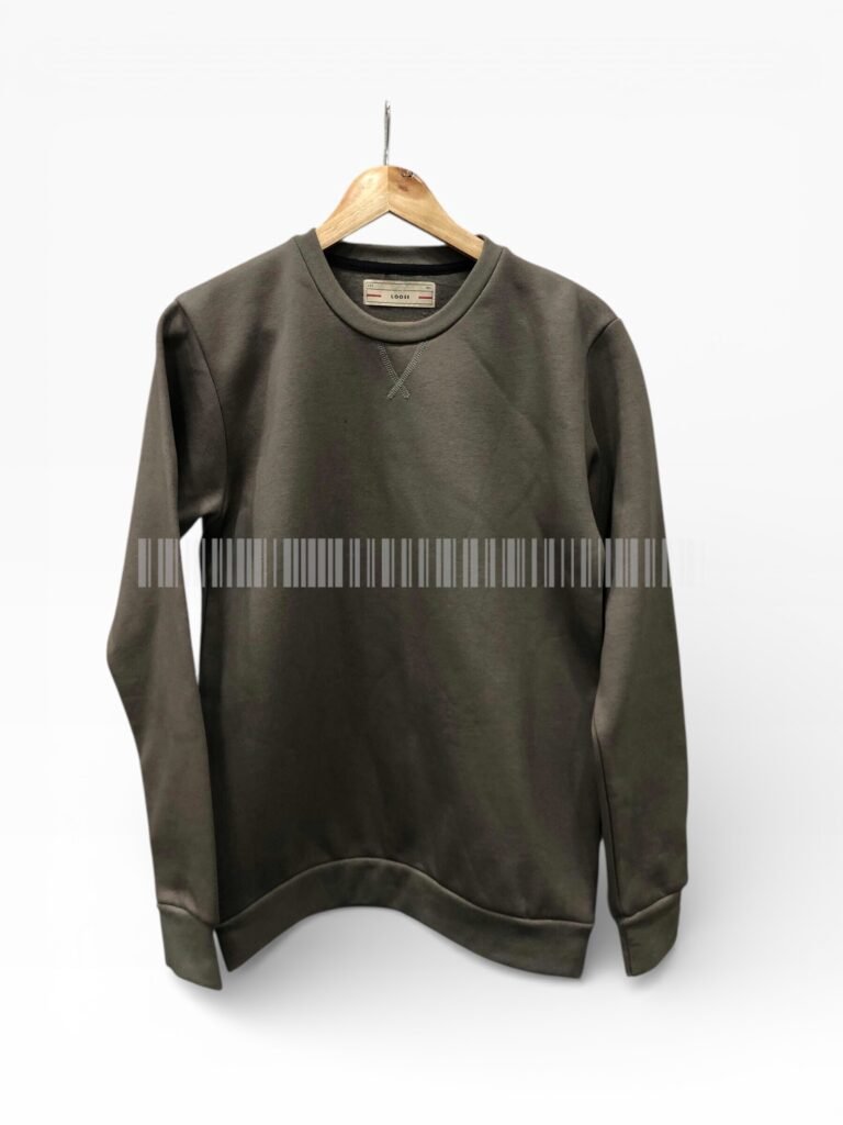 Brown long-sleeve sweatshirt displayed from the front.